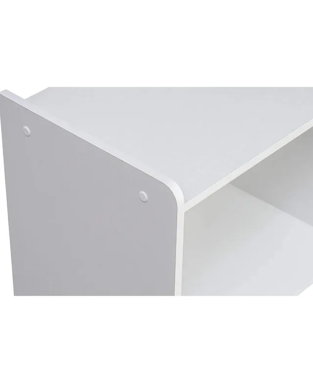 IRIS USA 2-Tier Shelf Organizer with Easy Access Angled Cubby, White