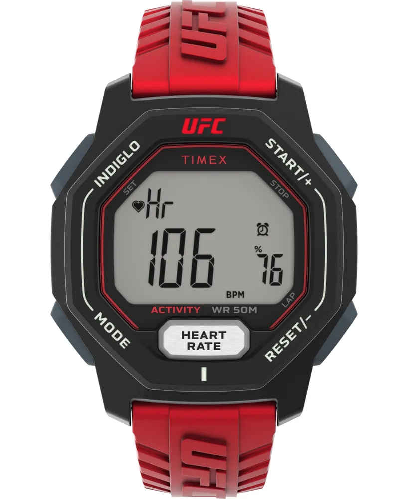 Timex Ufc Men's Spark Digital Red Polyurethane Strap Heart Rate Watch 46mm