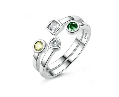 Stackable Rings with Gem Stone