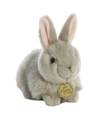 Aurora Small Angora Bunny Miyoni Realistic Plush Toy Grey 7.5"
