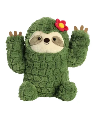 Aurora Medium Cactus Sloth Cactus Kingdom Whimsical Plush Toy Green 10"