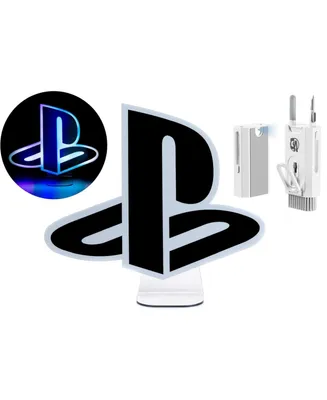 PlayStation Logo Light with 3 Light Modes, Officially Licensed Merchandise With Bolt Axtion Bundle