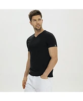 Bellemere New York Men's Grand V-Neck Mercerized Cotton Slim Fit T-Shirt - Consider Sizing Up for a Relaxed