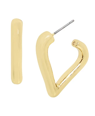 Robert Lee Morris Soho Gold-Tone Heart Hoop Earrings