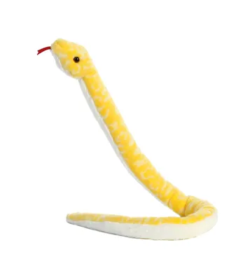 Aurora X-Large Albino Burmese Python Snake Playful Plush Toy Yellow 50"