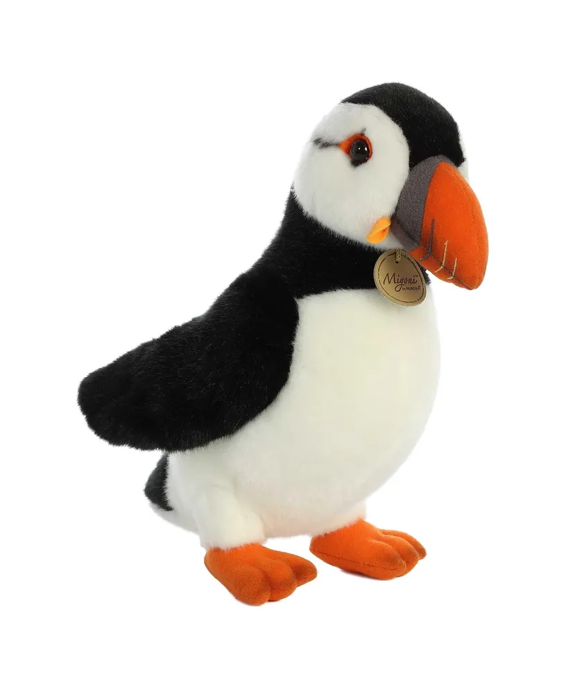 Aurora Medium Puffin Miyoni Adorable Plush Toy Black 10.5"