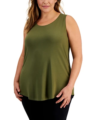 Jm Collection Plus Scoop-Neck Sleeveless Top, Created for Macy's