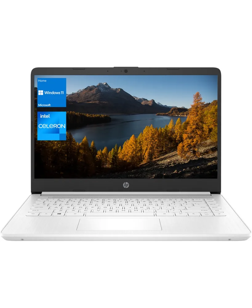 Hp 14" Laptop, Intel Celeron N4120, 4GB DDR4 Ram, 64GB eMMC, Wi-Fi 5, Windows 11 Home, White