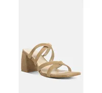 Rag & Co Valentina Womens strappy casual block heel sandals