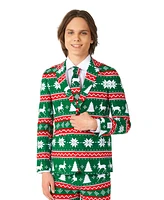 OppoSuits Big Boys Festive Christmas Party Outfit Including Blazer, Pants and Tie Suit Set