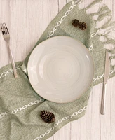 Euro Ceramica Neree 16 Piece Double Bowl Stoneware Reactive Glaze Dinnerware Set, Service for 4