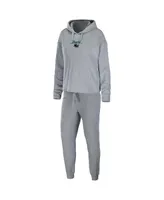 Women's Wear by Erin Andrews Heather Gray San Jose Sharks Logo Pullover Hoodie and Pants Sleep Set