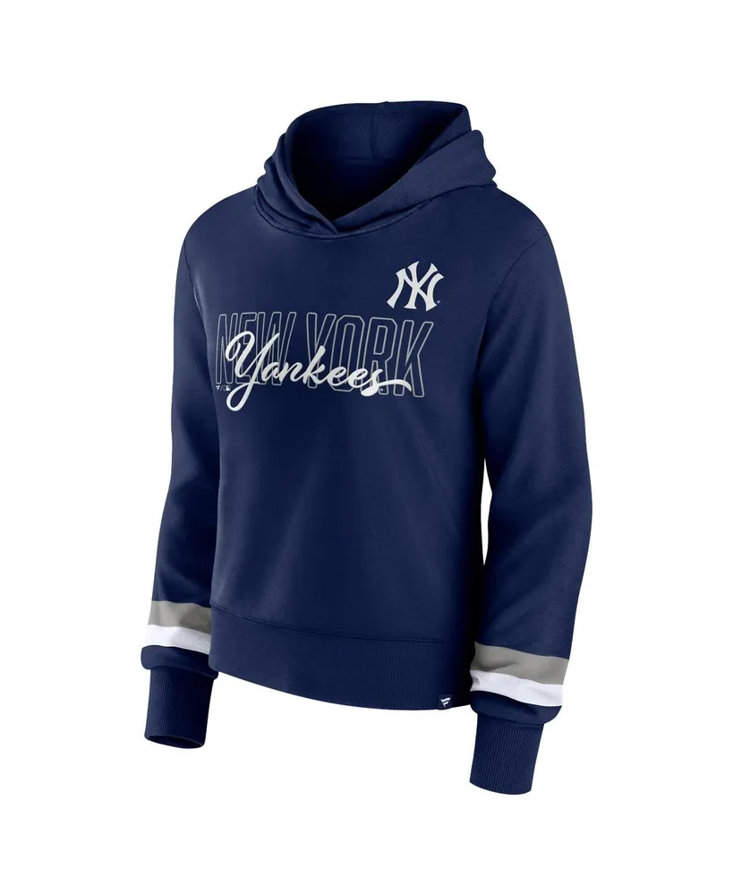 Women's Fanatics Navy New York Yankees Over Under Pullover Hoodie