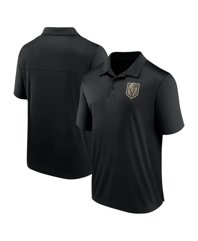 Men's Fanatics Black Vegas Golden Knights Left Side Block Polo Shirt