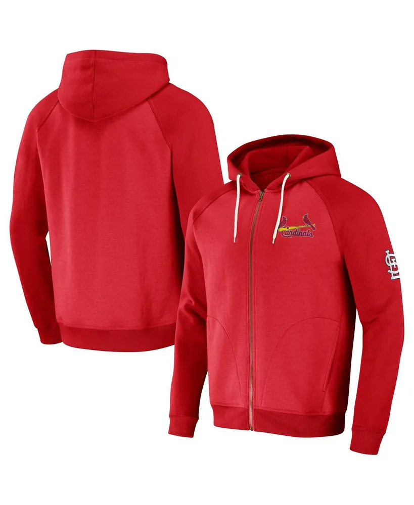 Men's Darius Rucker Collection by Fanatics Red St. Louis Cardinals Raglan Full-Zip Hoodie