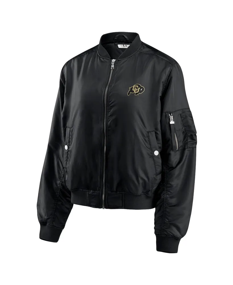 Women's Wear by Erin Andrews Black Colorado Buffaloes Full-Zip Bomber Jacket