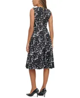 Calvin Klein Women's Printed Sleeveless Midi Dress
