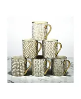 Certified International Mosaic 6-Pc. Gold Plated Mugs