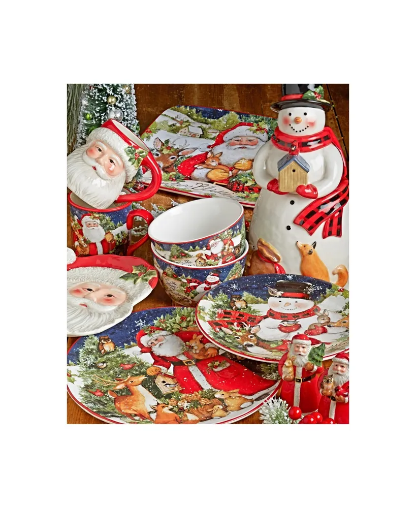 Certified International Magic of Christmas Santa 4 Piece Soup Bowl