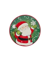 Holiday Magic Santa 4 Piece Canape Plate Set