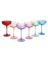The Wine Savant Colored Coupe Glasses, Set of 6