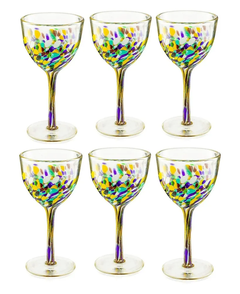 The Wine Savant Recycled Hand Blown Mexican Wine Glasses, Set of 6 8