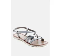 Rag & Co June Womens Strappy Flat Leather Sandals