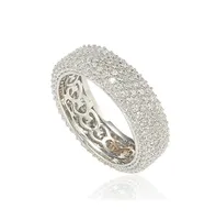 Suzy Levian Cubic Zirconia Sterling Silver Eternity Pave Ring