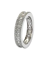 Suzy Levian New York Sterling Silver Princess Cut Cubic Zirconia Eternity Band Ring