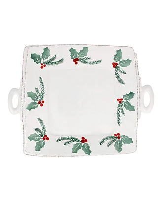 Lastra Evergreen Handled Square Platter