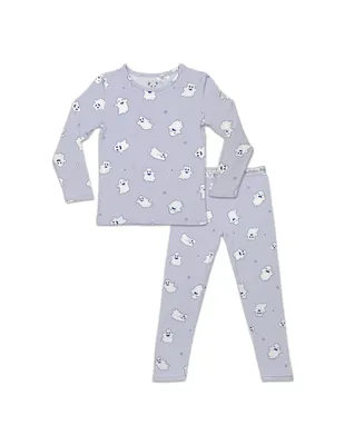 Bellabu Bear Toddler| Child Unisex Kids Ghastly Ghost Halloween Set of 2 Piece Pajamas