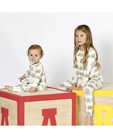 Bellabu Bear Toddler| Child Unisex Zoo Train Set of 2 Piece Pajamas