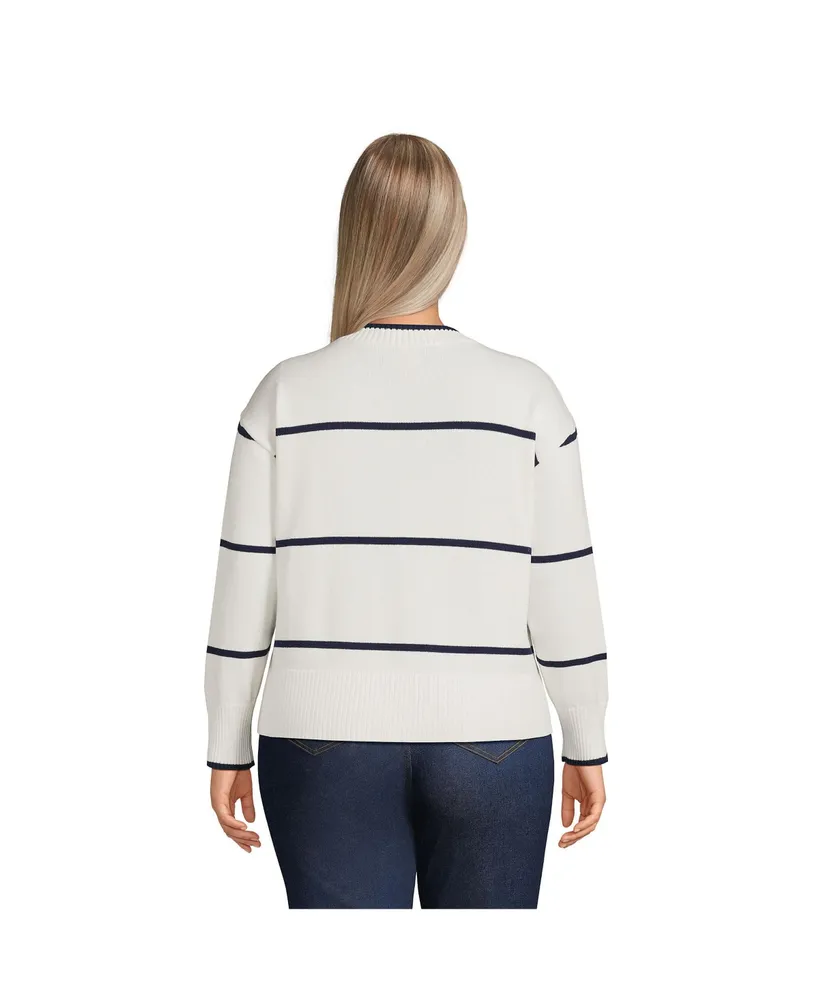Lands' End Plus Drifter Easy Fit Crew Neck Sweater