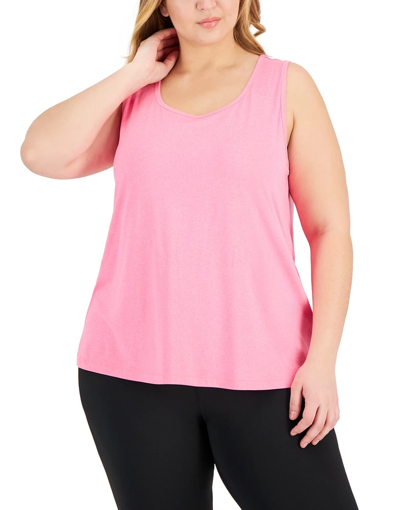 Id Ideology Plus Solid Essentials Crewneck Tank Top, Created for Macy's