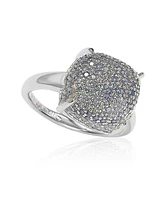 Suzy Levian New York Sterling Silver Cubic Zirconia Puff Ring