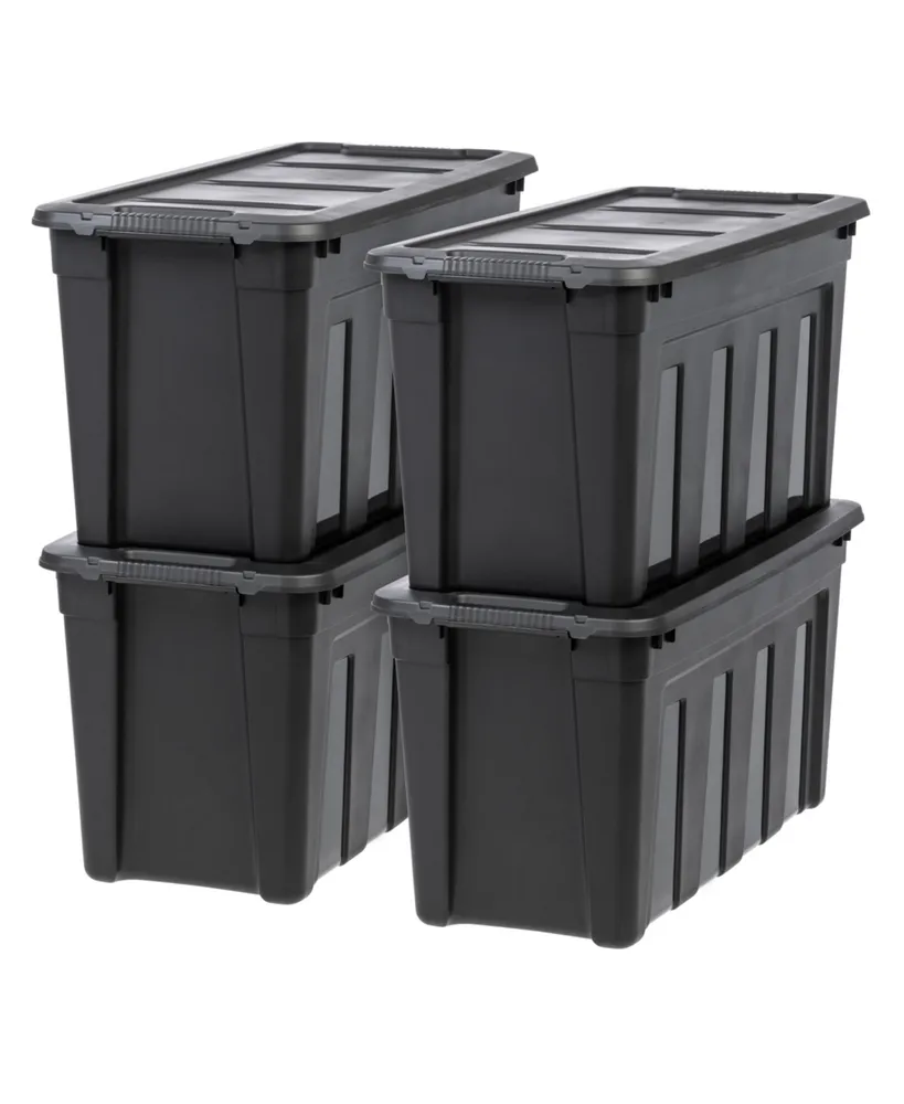 IRIS USA 17 Quart Plastic Storage Bin Tote Organizing Container with  Latching Lid, Stackable and Nestable, Clear, 4 Pack 