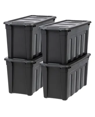 Gallon Heavy-Duty Storage Plastic Bin Tote Container, Black