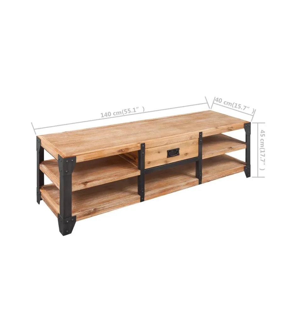 Tv Stand Solid Acacia Wood 55.1"x15.7"x17.7"
