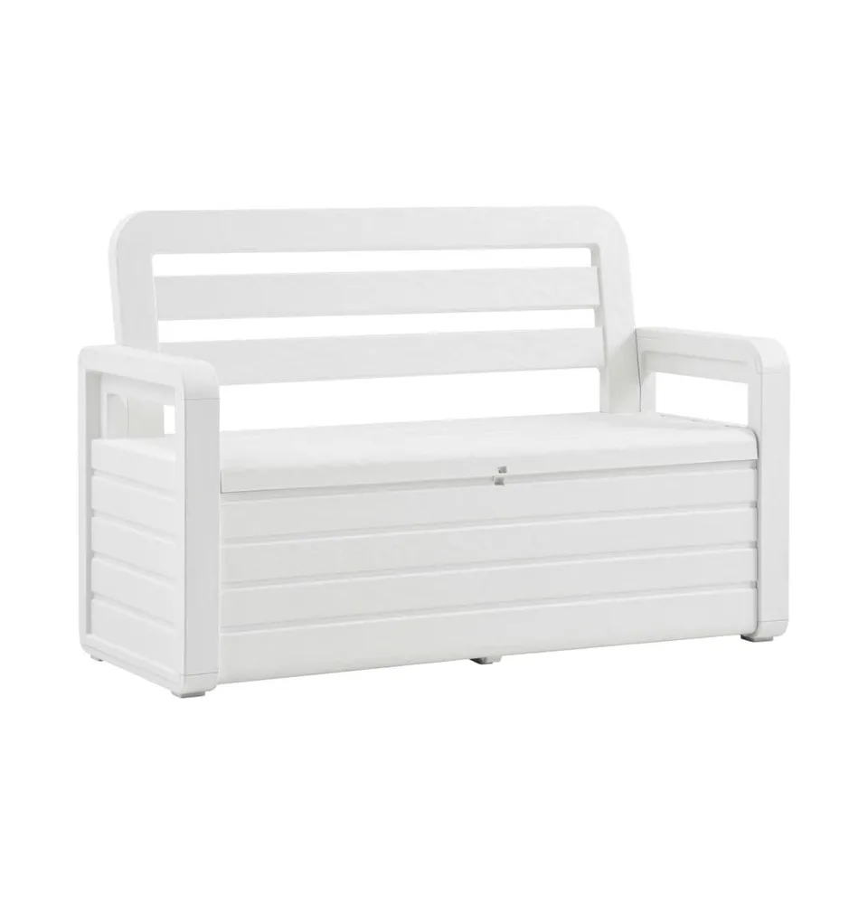 Patio Storage Bench 52.2" Plastic White