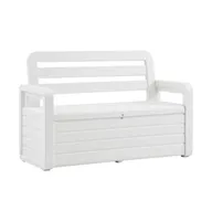 Patio Storage Bench 52.2" Plastic White