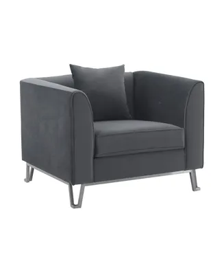 Everest 38" Fabric Brushed Stainless Steel Legs with Upholstered Sofa Accent Chair
