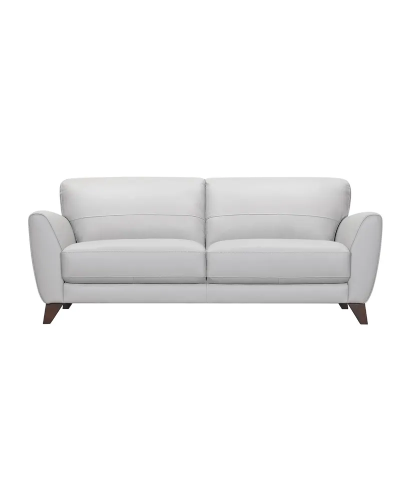 Jedd 82" Genuine Leather with Wood Legs in Contemporary Sofa