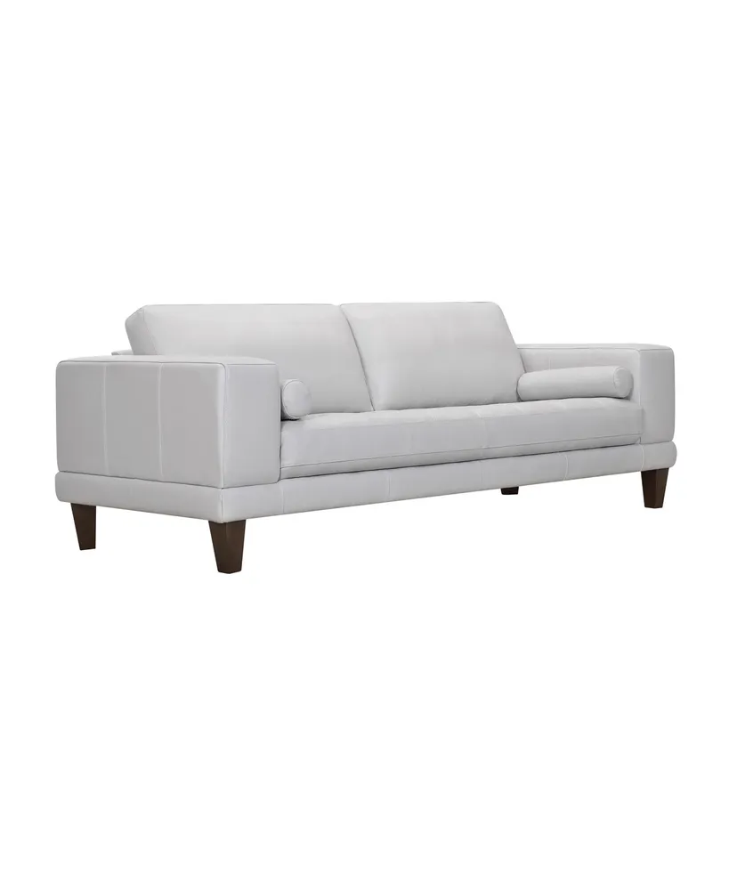 Wynne 94" Genuine Leather with Wood Legs in Contemporary Sofa