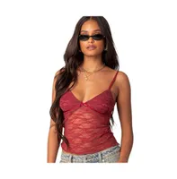 Edikted Women's Eira Sheer Lace Tank Top