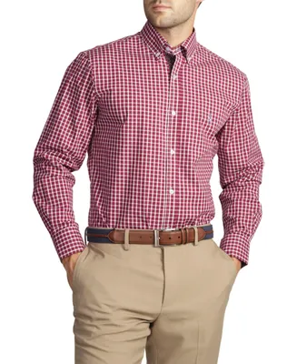 Tailorbyrd Mens Mini Windowpane Cotton Stretch Long Sleeve Shirt