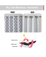 Hlc.me Lattice Print Drape Blackout Curtains Pattern - Weather Insulated Curtains