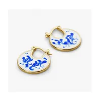 Ana Luisa Enamel Earrings - Hana Marble Blue