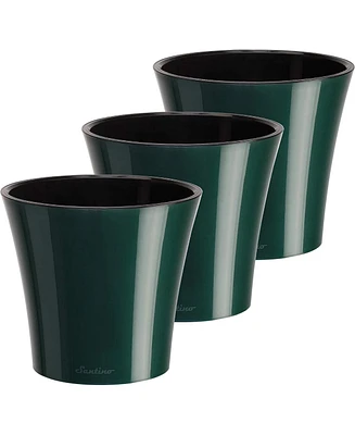 Decopots Round Modern Flower Pot with Drainage, 8.5in