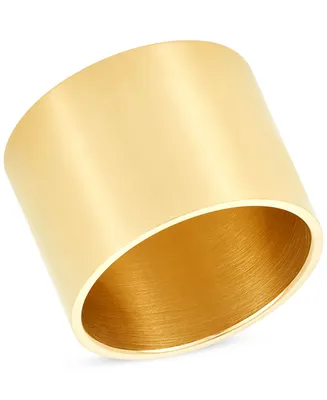 Adornia Gold-Tone Water-Resistant Cigar Band Ring