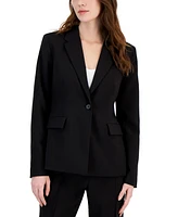 T Tahari Women's Notch-Lapel One-Button Blazer